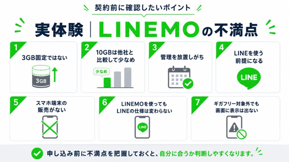 後悔しない｜LINEMO（ラインモ）の不満点