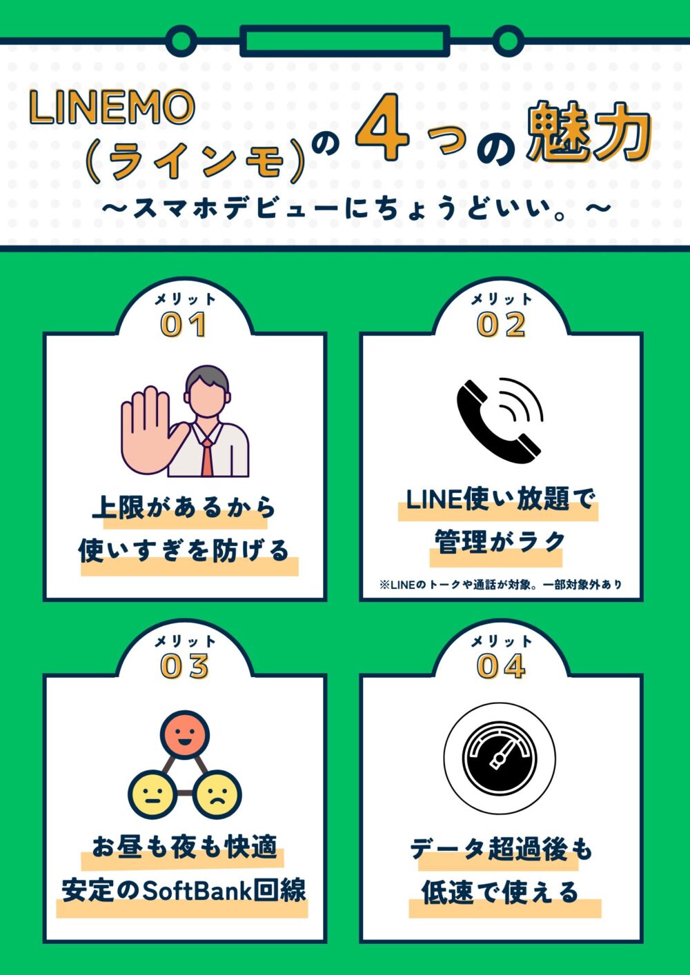 LINEMOの4つの魅力