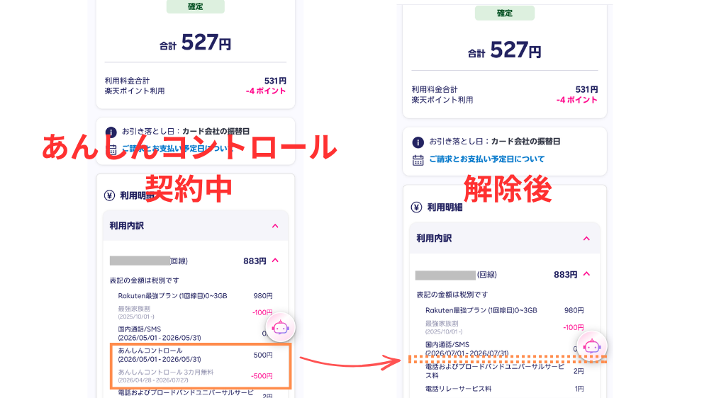 あんしんコントロールを外しましたが、最強こども割は適用されたまま利用できている