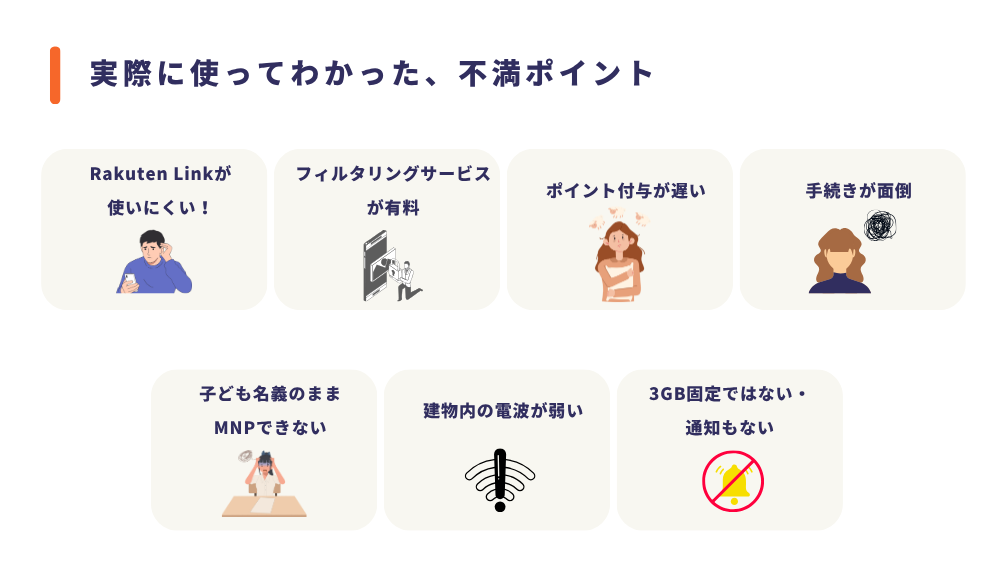 楽天モバイルの【7つの不満ポイント】