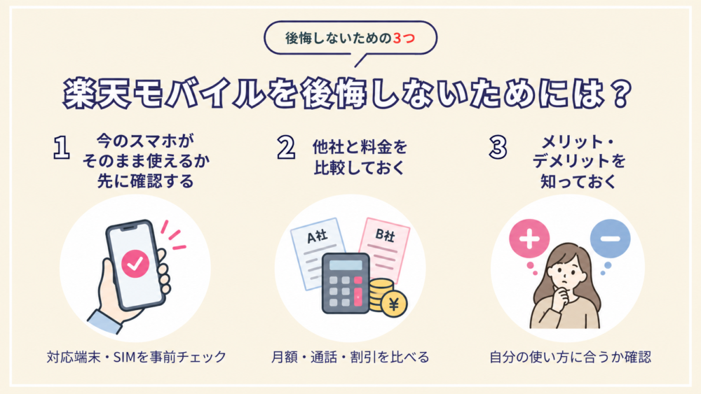 楽天モバイルを後悔しないためには？