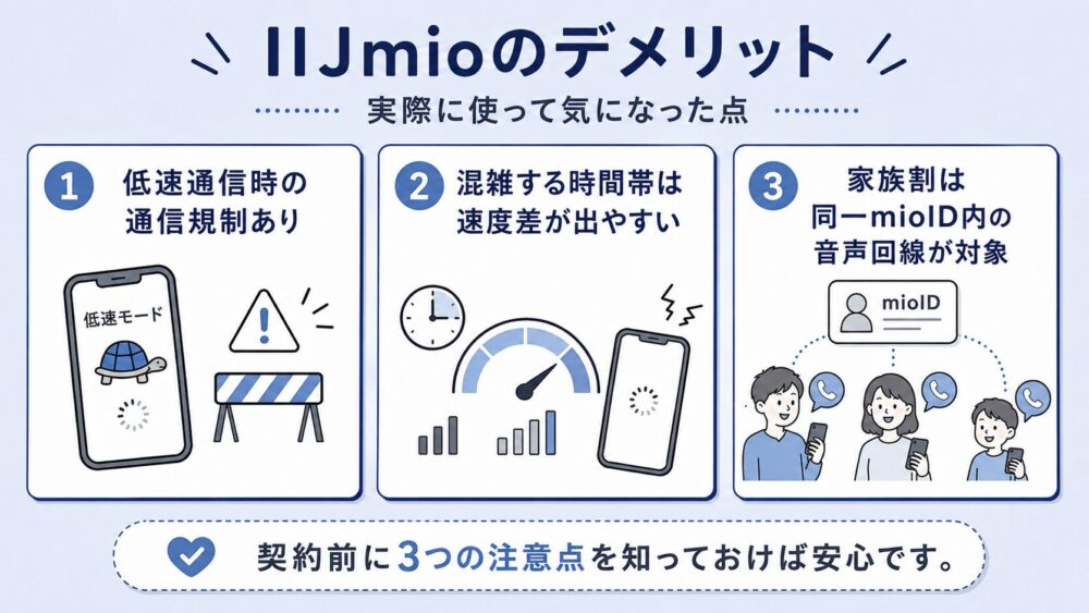 IIJmioのデメリット｜実際に使って気になった点