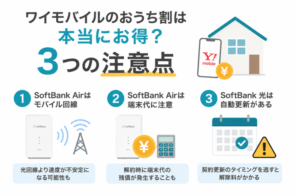 ワイモバイルのおうち割は本当にお得？3つの注意点