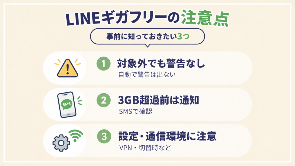 LINEギガフリーの注意点