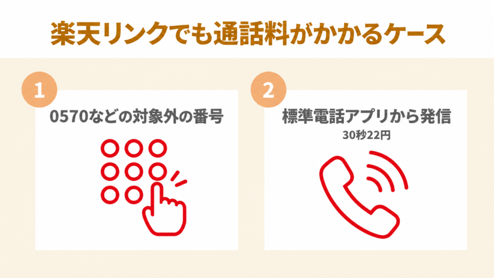 楽天リンクでも通話料がかかるケース