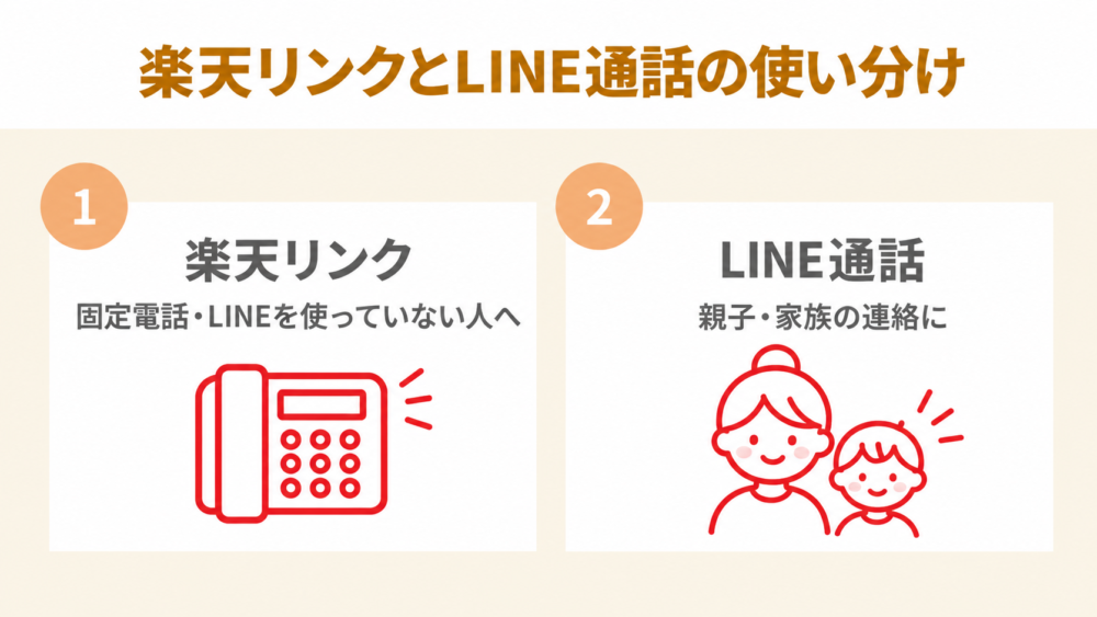 楽天リンクとLINE通話の使い分け