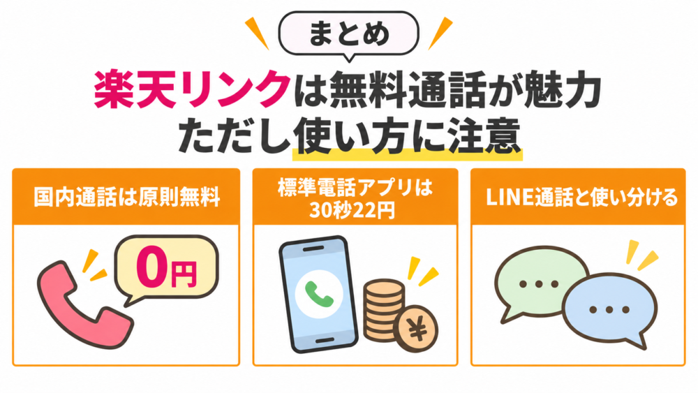 楽天リンクは無料通話が魅力。ただし使い方に注意